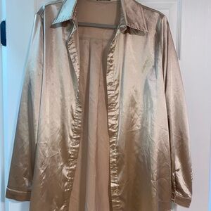 PrettyLittleThing Shimmering Gold Satin Blouse